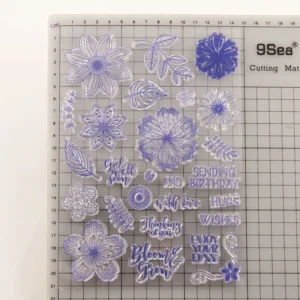 Various Flowers Stamp Set - detail view | clear stamp