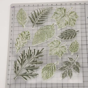 Various Leaves Stamp Set - detail view | clear stamp