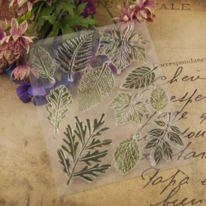 Various Leaves Stamp Set - size chart | clear stamp
