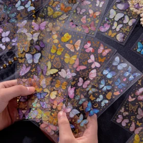 Vintage 3D Holographic Shining Butterfly Clear Transparent Sticker