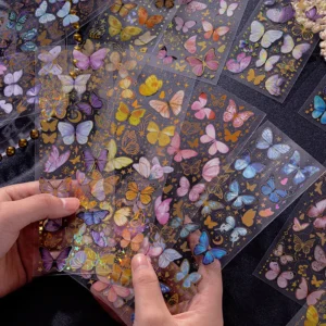 Vintage 3D Holographic Shining Butterfly Clear Transparent Sticker