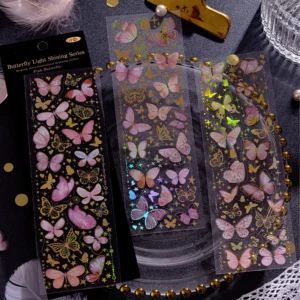 Vintage 3D Holographic Shining Butterfly Clear Transparent Sticker