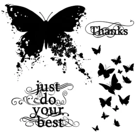 Sumflying Vintage Beautiful Butterfly Elegant Clear Stamps