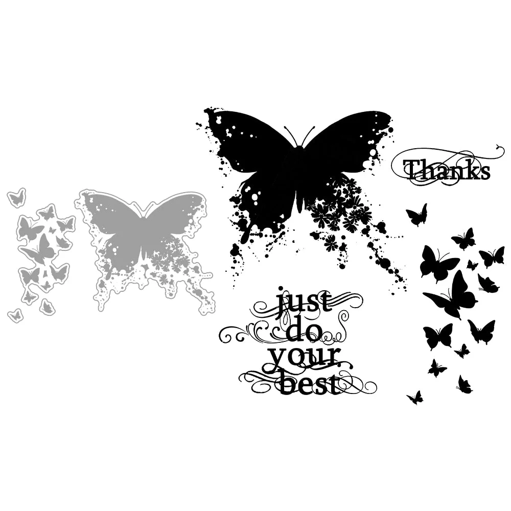 Vintage Beautiful Butterfly Clear Stamps 02 Vintage Beautiful Butterfly Clear Stamps 02