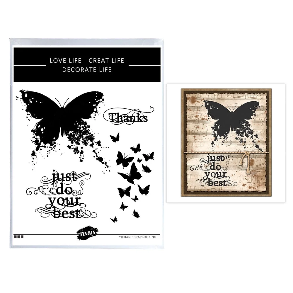 Vintage Beautiful Butterfly Clear Stamps 03 Vintage Beautiful Butterfly Clear Stamps 03