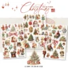 Vintage Christmas Rub On Transfer Stickers - 3 Sheets Pack