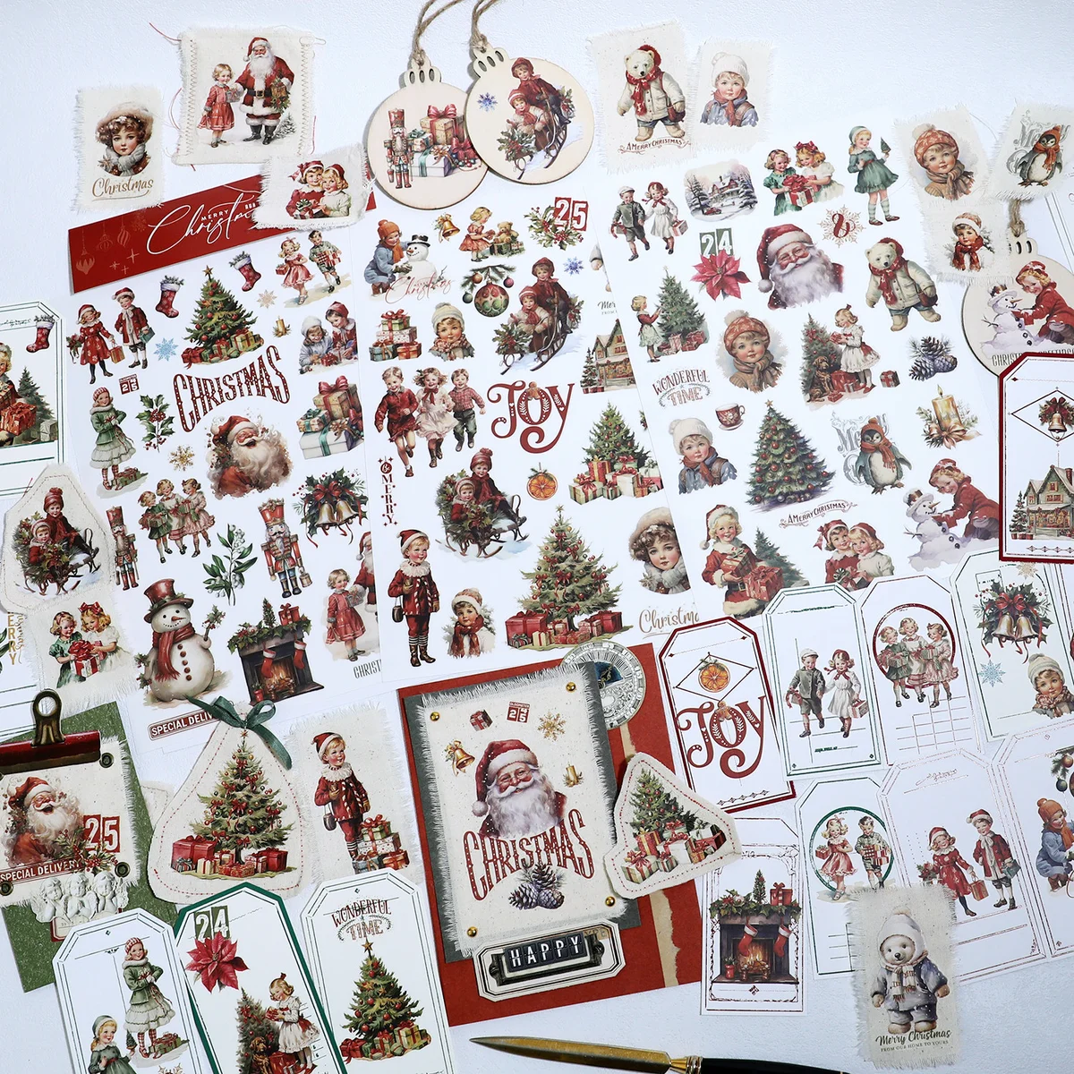 Vintage Christmas Rub On Transfer Stickers - 3 Sheets Pack - detail image 9