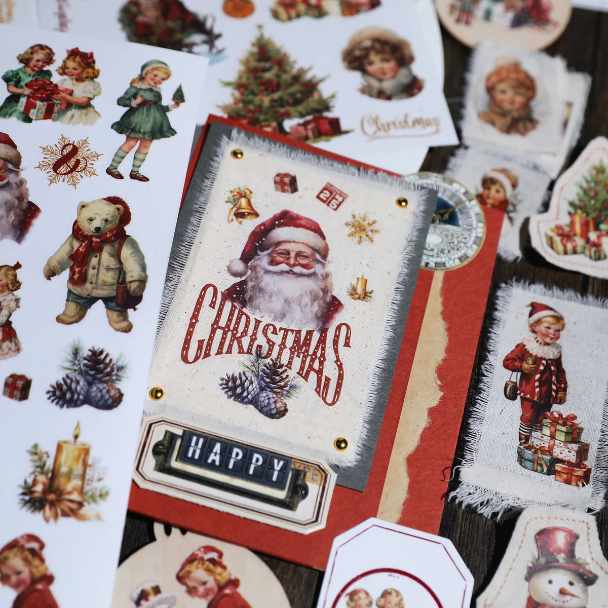 Vintage Christmas Rub On Transfer Stickers - 3 Sheets Pack - detail image 14