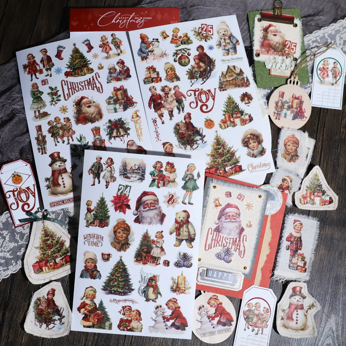Vintage Christmas Rub On Transfer Stickers - 3 Sheets Pack - detail image 18