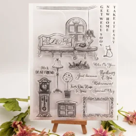 Vintage Clock Sofa Clear Stamp Set