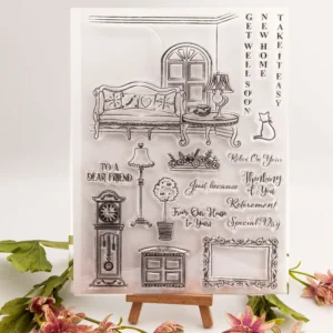 Vintage Clock Sofa Clear Stamp Set - main product photo | clear stamp