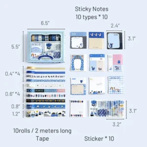 Cute Cartoon Washi Tape Note Paper Sticker Stationery Set