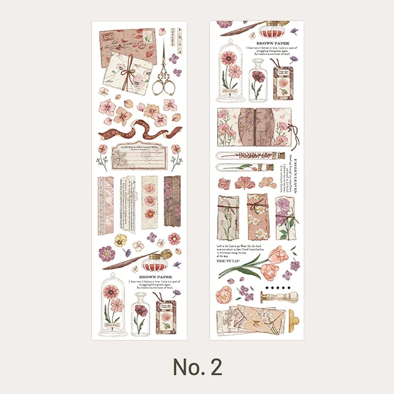 Vintage Plant Long Strip Washi Sticker Vintage Plant Long Strip Washi Sticker