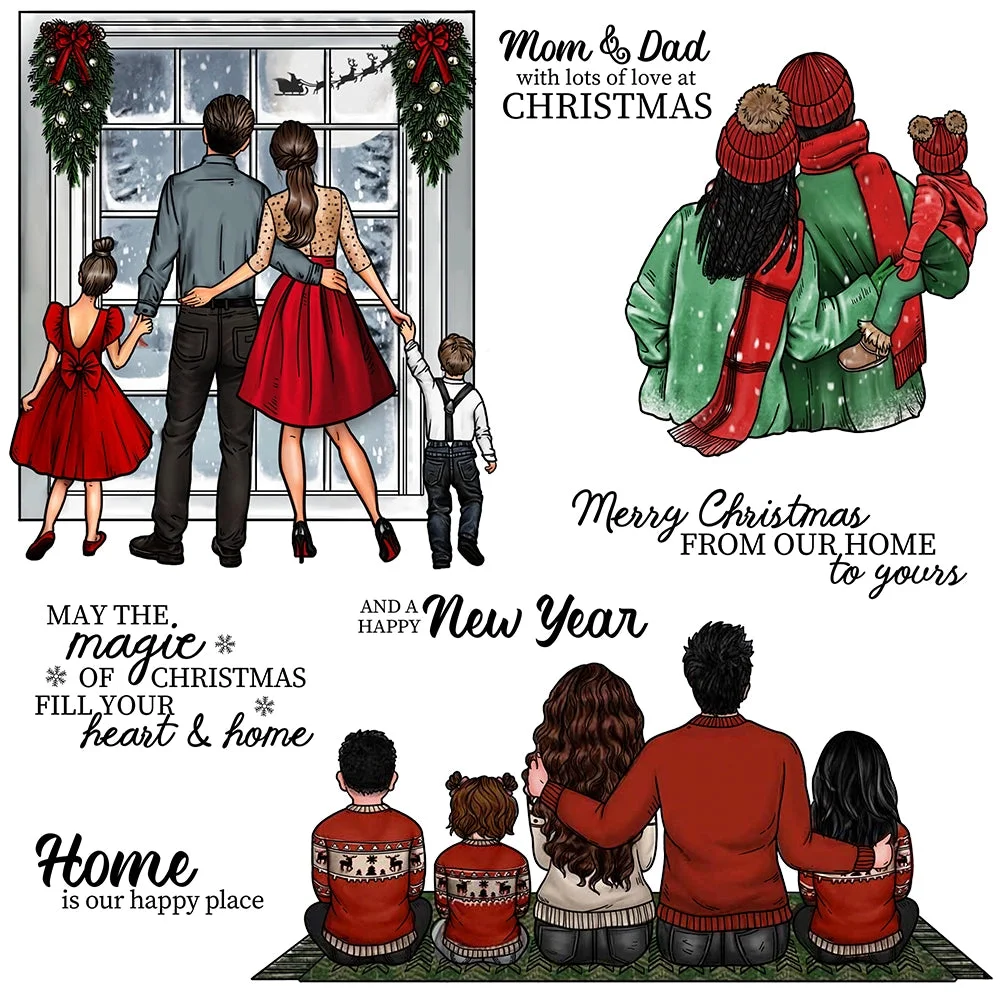 Warm Family Christmas Holiday Clear Stamps 00 Warm Family Christmas Holiday Clear Stamps 00