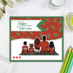 Warm Family Christmas Holiday Clear Stamps 01