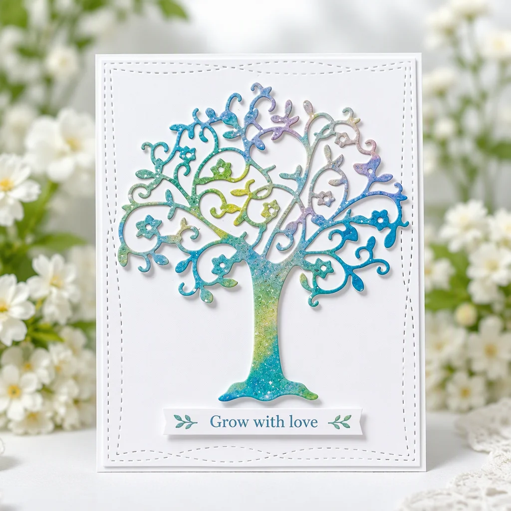 Sumflying A Big Tree Metal Cutting Dies Watercolor Tree Label 20261006 01
