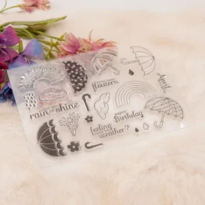 Weather Umbrella Clear Stamp Set - lifestyle photo | clear stamp