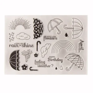 Weather Umbrella Clear Stamp Set - packaging photo | clear stamp