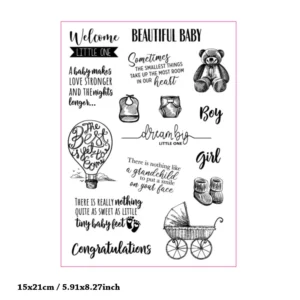 Welcome Baby Letters Clear Stamp Set - detail view | clear stamp