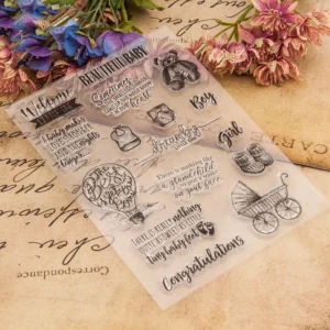 Welcome Baby Letters Clear Stamp Set - lifestyle photo | clear stamp