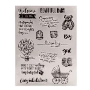 Welcome Baby Letters Clear Stamp Set - packaging photo | clear stamp