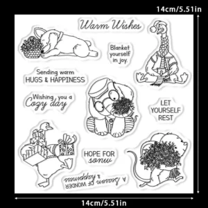 Sumflying Winter Animals Cozy Clear Stamps Winter Animals Clear Stamps 02