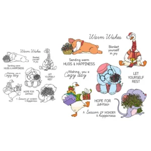 Sumflying Winter Animals Cozy Clear Stamps Winter Animals Clear Stamps 03