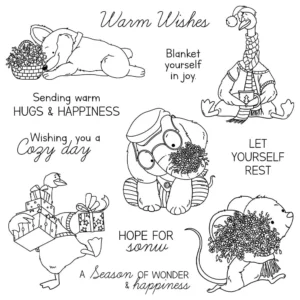 Sumflying Winter Animals Cozy Clear Stamps Winter Animals Clear Stamps 04