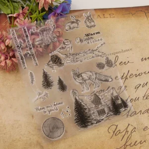 Winter Animals Stamp Set - size chart | clear stamp