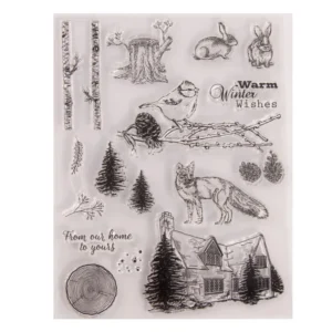 Winter Animals Stamp Set - packaging photo | clear stamp