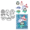 Winter Cartoon Penguins Metal Cutting Dies 00