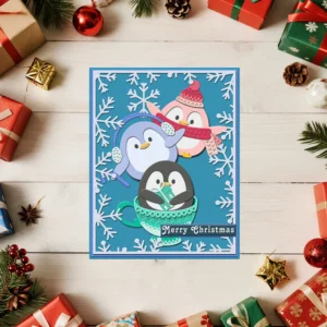 Winter Cartoon Penguins Metal Cutting Dies 01