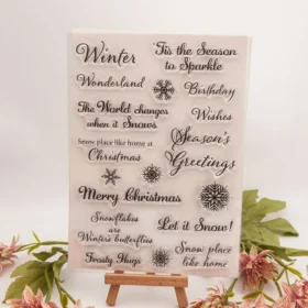 Winter Christmas Letters Clear Stamp Set