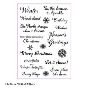 Winter Christmas Letters Clear Stamp Set - detail view | clear stamp