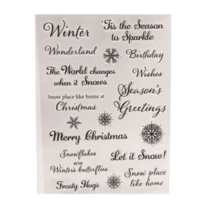 Winter Christmas Letters Clear Stamp Set - packaging photo | clear stamp