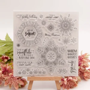 Winter Christmas Snowflakes Stamp Set - detail view | clear stamp