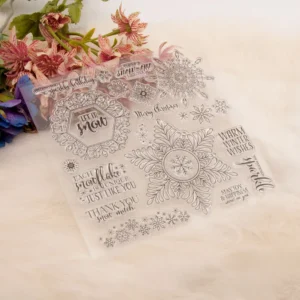 Winter Christmas Snowflakes Stamp Set - size chart | clear stamp