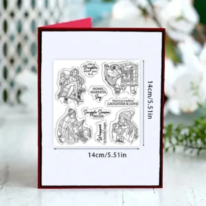Sumflying Winter Girls Daily Life Skiing Clear Stamps Winter Girls Daily Life Clear Stamps 02