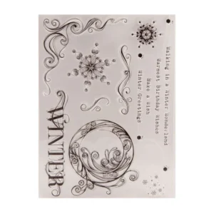 Winter Greetings Snowflake Clear Stamp Set - packaging photo | clear stamp