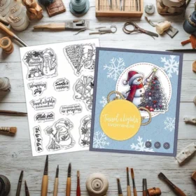 Sumflying Winter Snowman Family Scarf Clear Stamps