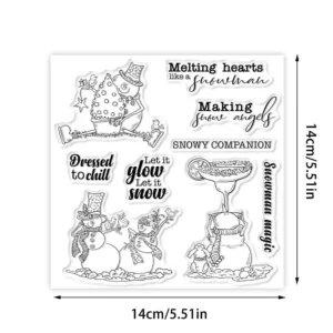 Sumflying Winter Snowman Snowflake Hat Clear Stamps Winter Snowman Clear Stamps 02