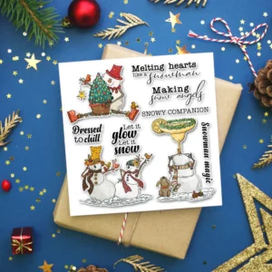 Sumflying Winter Snowman Snowflake Hat Clear Stamps Winter Snowman Clear Stamps 03