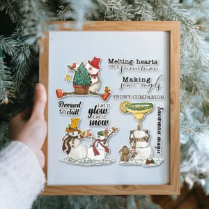Sumflying Winter Snowman Snowflake Hat Clear Stamps Winter Snowman Clear Stamps 05