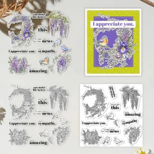 Wisteria Flowers Clear Stamps 01