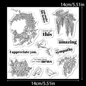 Sumflying Wisteria Flowers Purple Hanging Clear Stamps Wisteria Flowers Clear Stamps 02