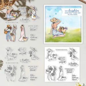 Women On Vacation Clear Stamps 01
