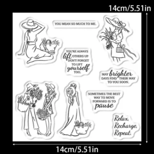 Women On Vacation Clear Stamps 02