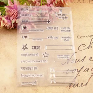 Words Arrow Stamp Set - size chart | clear stamp