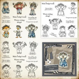 Sumflying Wreath Animals Flowers Clear Stamps