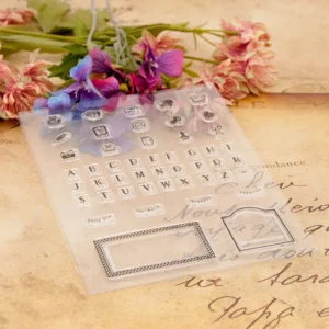 Writing Stationery Labels Clear Stamp Set - lifestyle photo | clear stamp